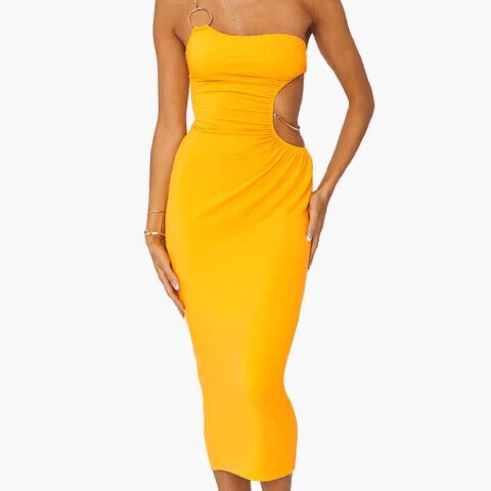 Snake Chain Jersey Knit Cutout Dress